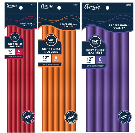 Annie Soft Twist Rollers (12 inch)
