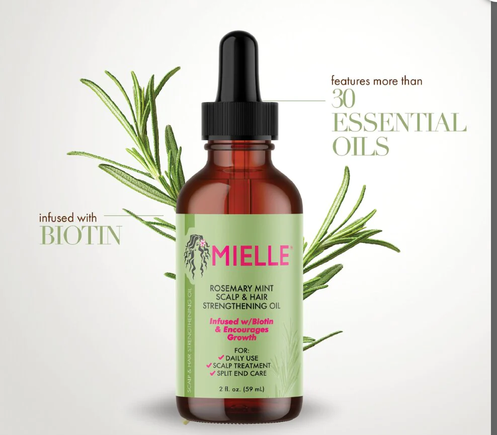 MIELLE ORGANICS ROSEMARY MINT SCALP & HAIR STRENGTHENING OIL 2OZ