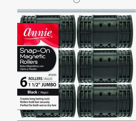 Annie Snap-On Magnetic Rollers Jumbo 1-1/2" black