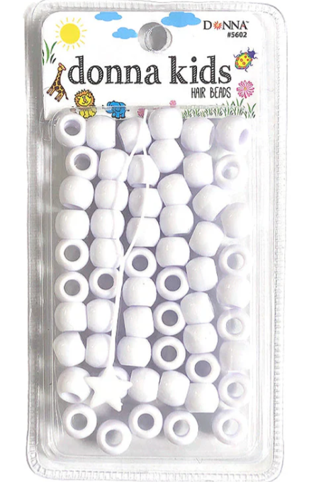 Donna Kids Hair Beads - White #5602