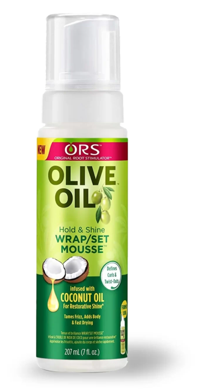 ORS OLIVE OIL HOLD & SHINE WRAP SET MOUSSE 7oz