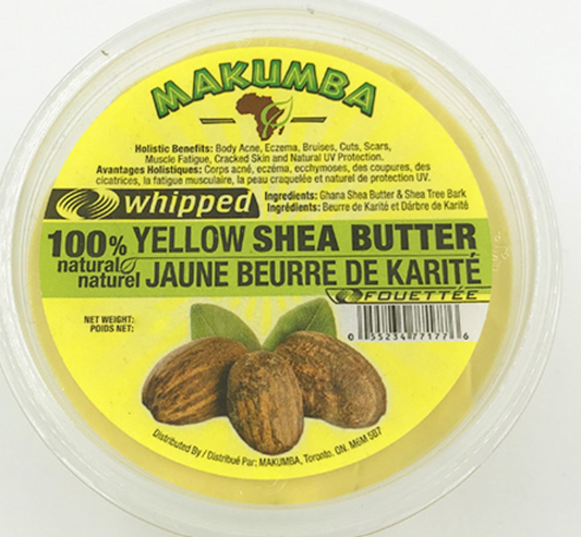 MAKUMBA WHIPPED 100% YELLOW SHEA BUTTER 8oz
