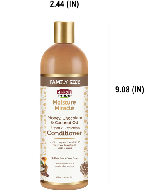 African Pride Moisture Miracle Honey, Chocolate & Coconut Oil Conditioner 16oz