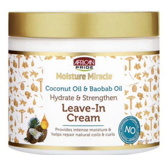 AFRICAN PRIDE Moisture Miracle Coconut&Baobab Oil Leave In Cream (15oz)