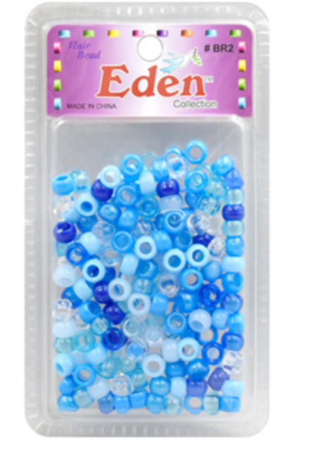 Eden SM Blister Round Bead-Blue Asst#BR2B6-pk