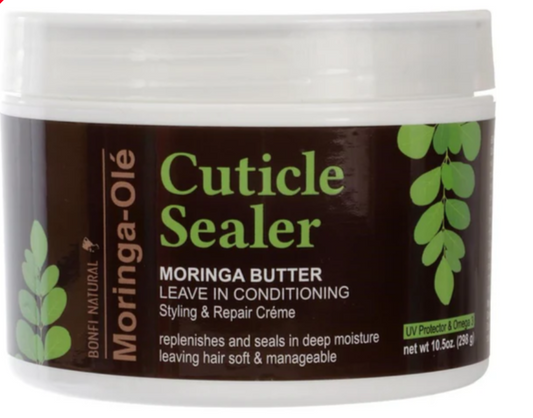 Bonfi Natural Cuticle Sealer Moringa Butter Leave In Conditioning Styling & Repair Cream