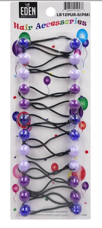 Eden 12mm Hair Ball -Purple Tone Assorted #LB12PUR