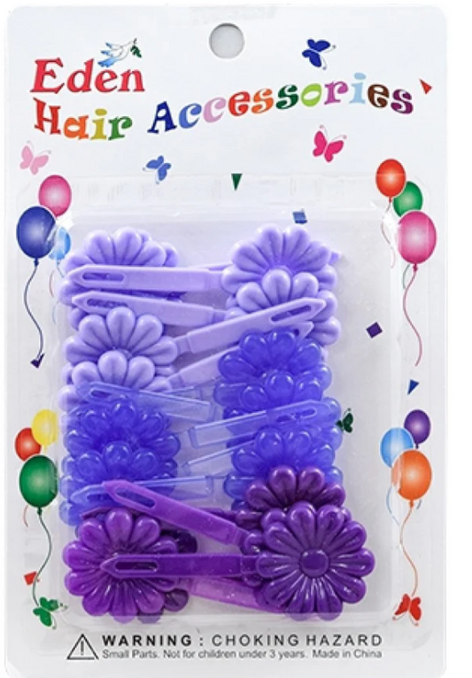 Eden Hair Barrettes - Flower Purple Tone #FB-PUR6