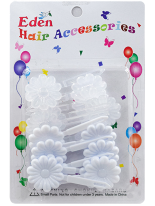 EDEN Flower Hair Barrette- Clear/White