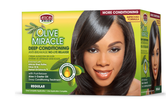 African Pride Olive Miracle Deep Conditioning No-Lye Relaxer – Regular