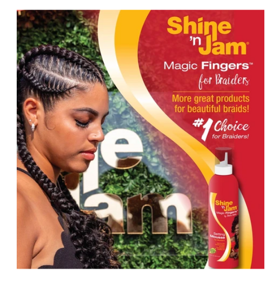AMPRO Shine N Jam Magic Setting Mousse For Braiders 12oz